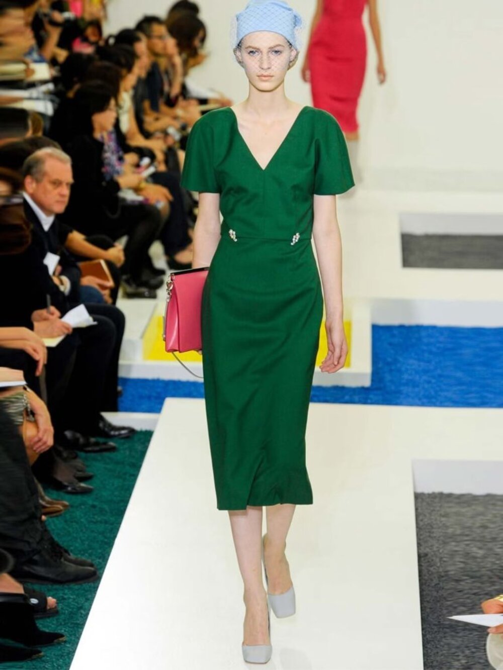 Jil Sander (Raf Simons designed) stunning emerald green dress sheath sz 42 NWOT